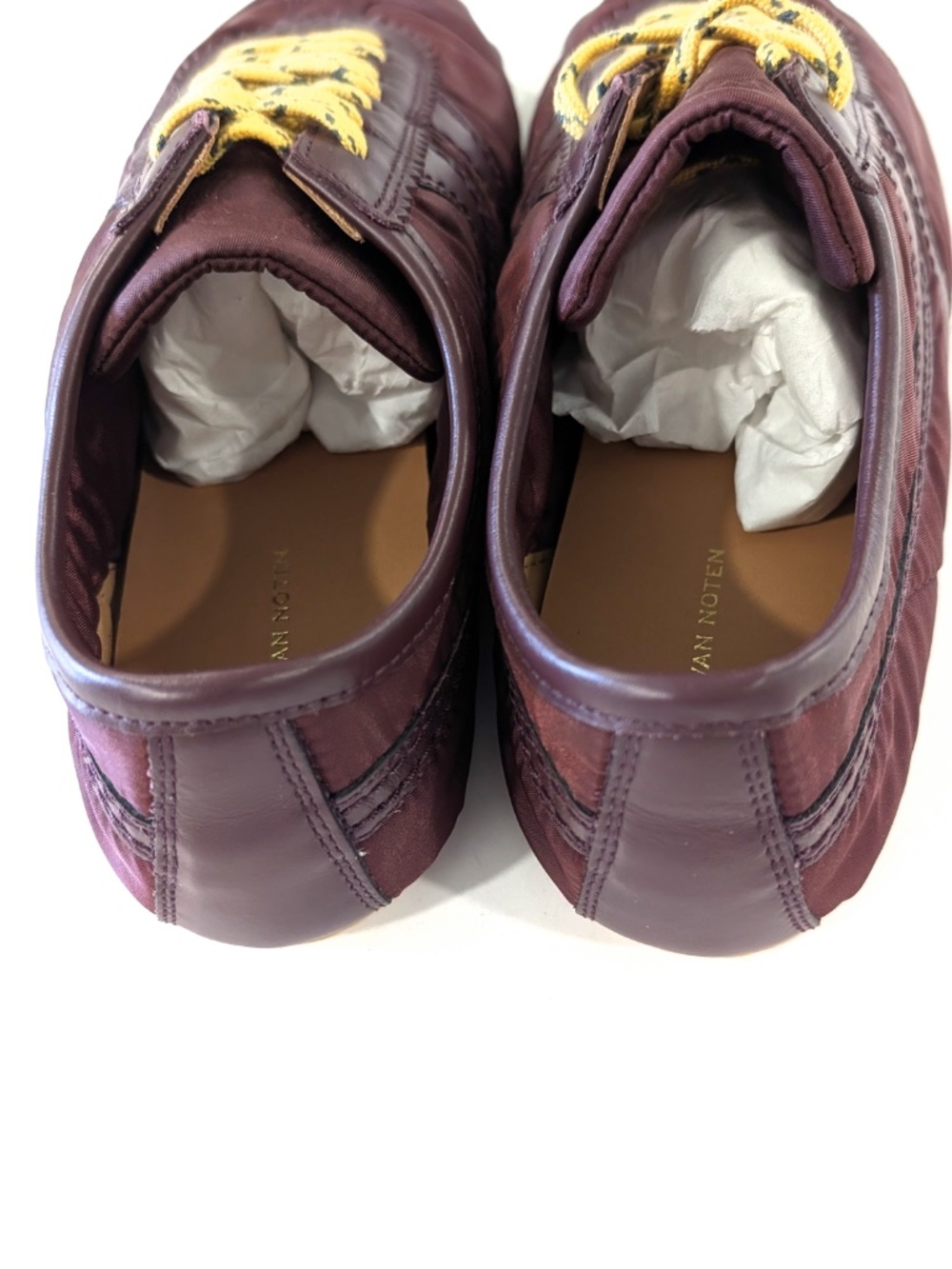 DRIES VAN NOTEN Bordeaux Nylon Sneakers Leather EU 41 US 11 New In Box Luxury - Picture 5 of 15
